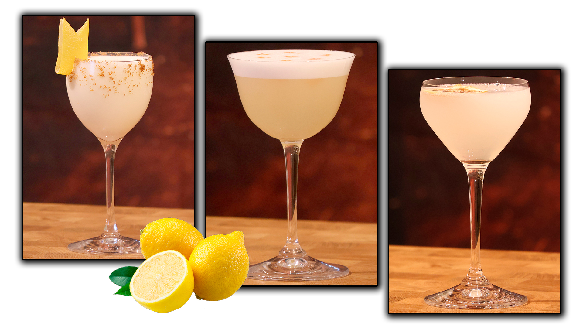 Kolme drinkkiä sitruunasta