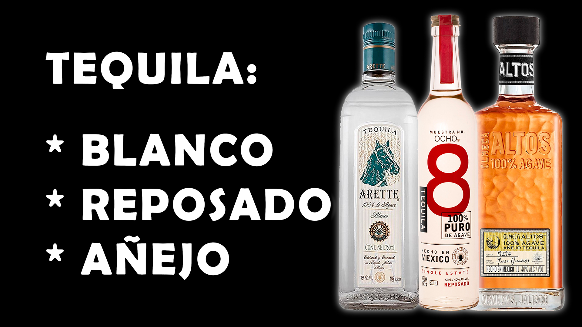 Tequila Blanco, Reposado & Añejo