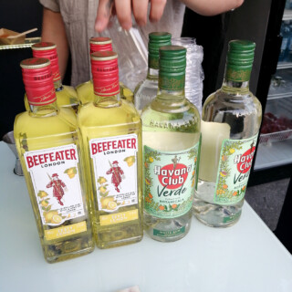 Nämä variantit Beefeater-ginistä ja Havana Club -rommista ovat kuulemma kesämakuja. Gini on maustettu sitruunalla ja rommi puolestaan yrteillä. Rommipulloissa näkyvä termi "botanicals" esiintyy lähes poikkeuksetta ginipulloissa, koska ginit maustetaan katajanmarjan lisäksi juuri yrteillä ja kasveilla, eli botanikaaleilla (oma suomennos).