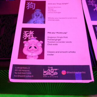 Last Drop drinkkimenu osa 1